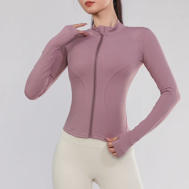 Sporty Zip-Up Fitness Jacket