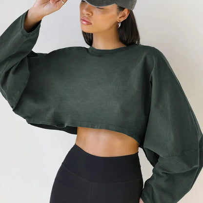 Athletic Crop Top Long Sleeve