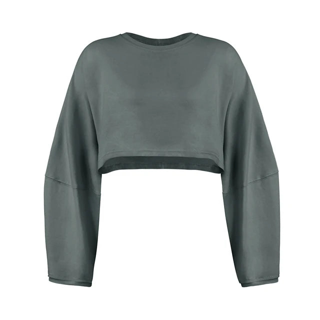 Athletic Crop Top Long Sleeve